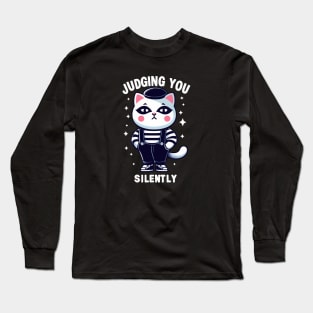 Cat Mime, Judging You Silently Long Sleeve T-Shirt